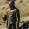 The Moto Jacket in Loden Steerhide sold by Taylor Stitch