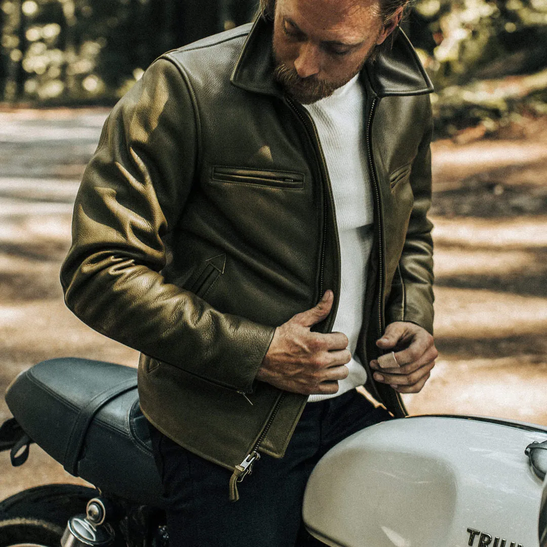 The Moto Jacket in Loden Steerhide sold by Taylor Stitch product image thumbnail 4