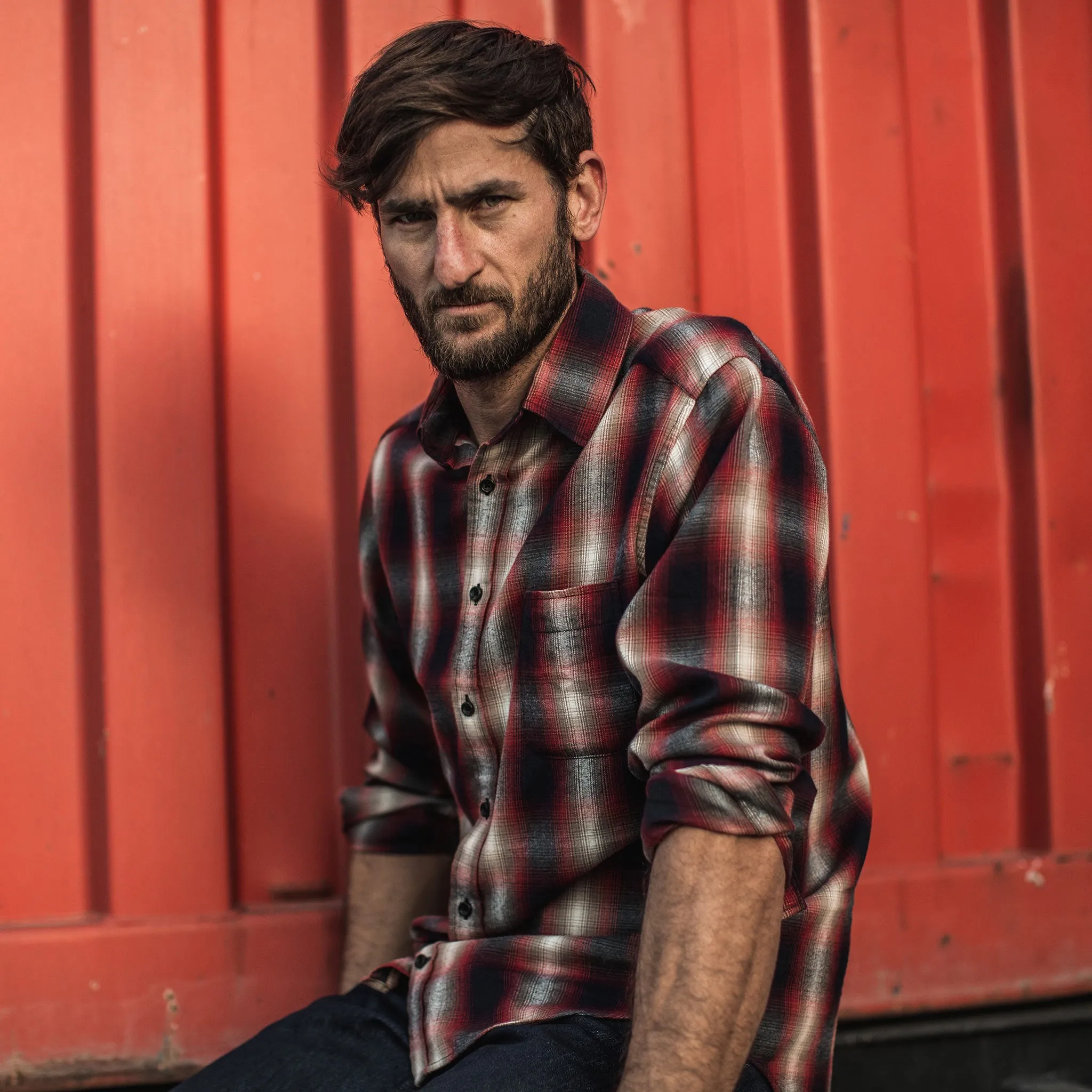 The California in Red Shadow Plaid sold by Taylor Stitch product image thumbnail 5