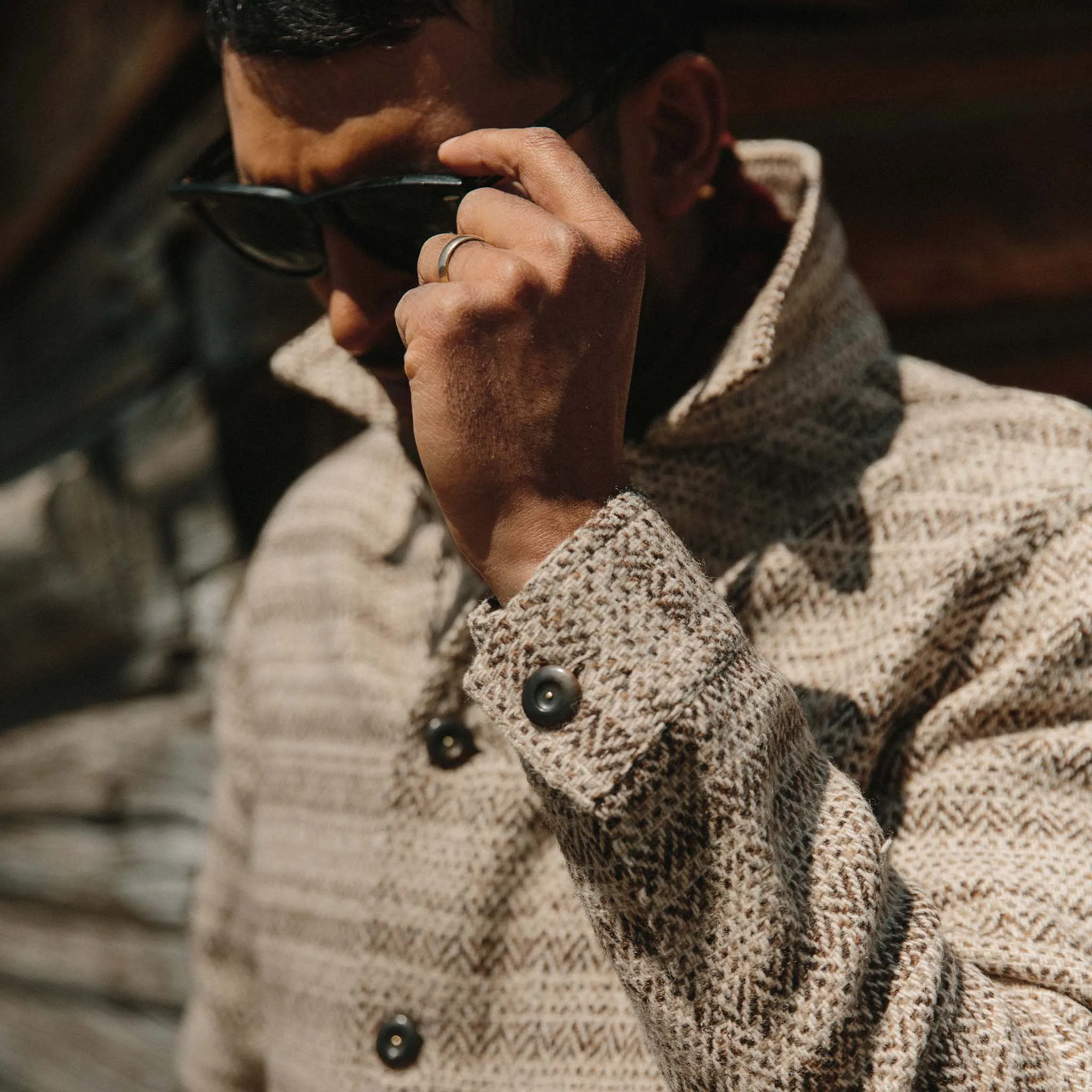 The Ojai Jacket in Espresso Herringbone Wool sold by Taylor Stitch product image thumbnail 3