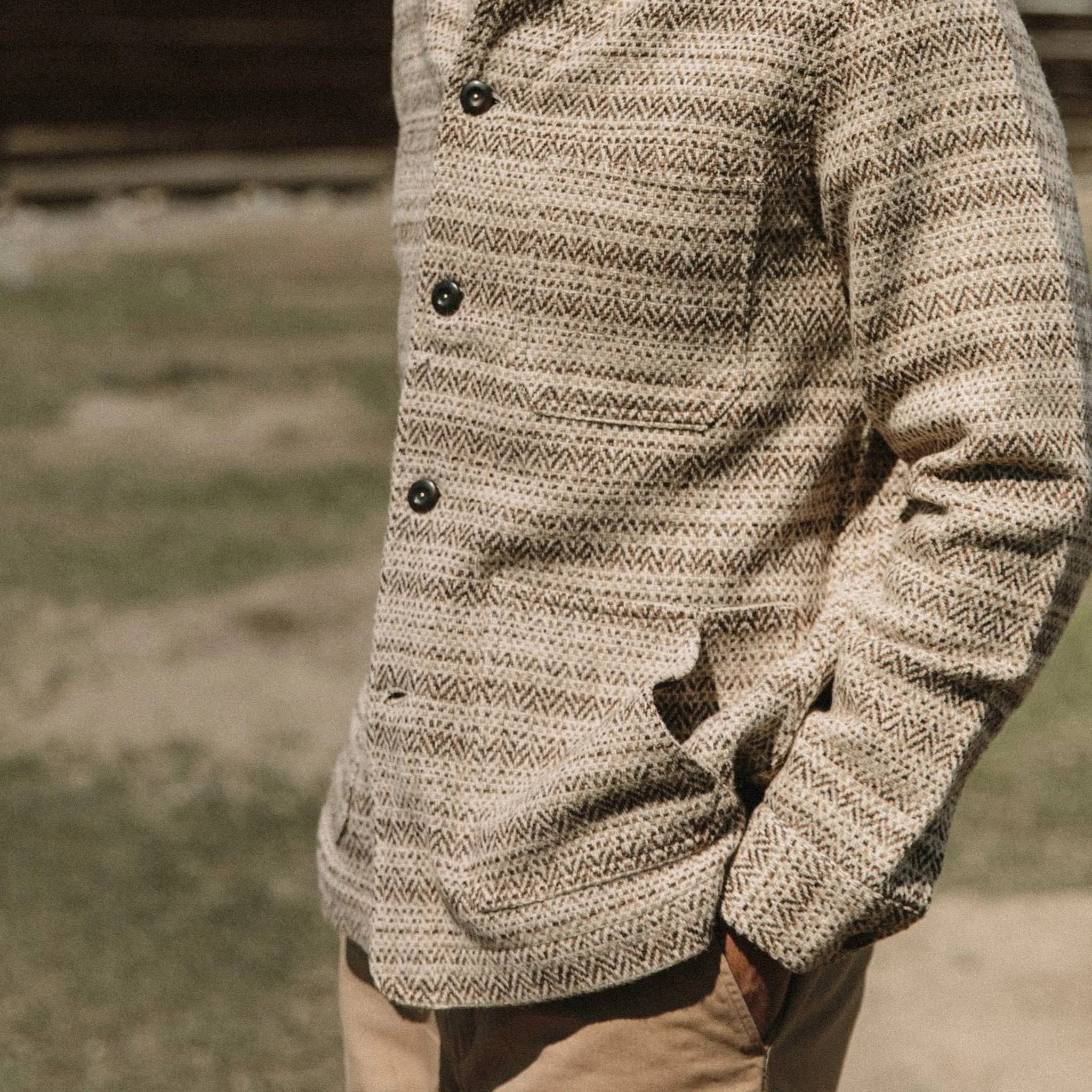 The Ojai Jacket in Espresso Herringbone Wool sold by Taylor Stitch product image thumbnail 4