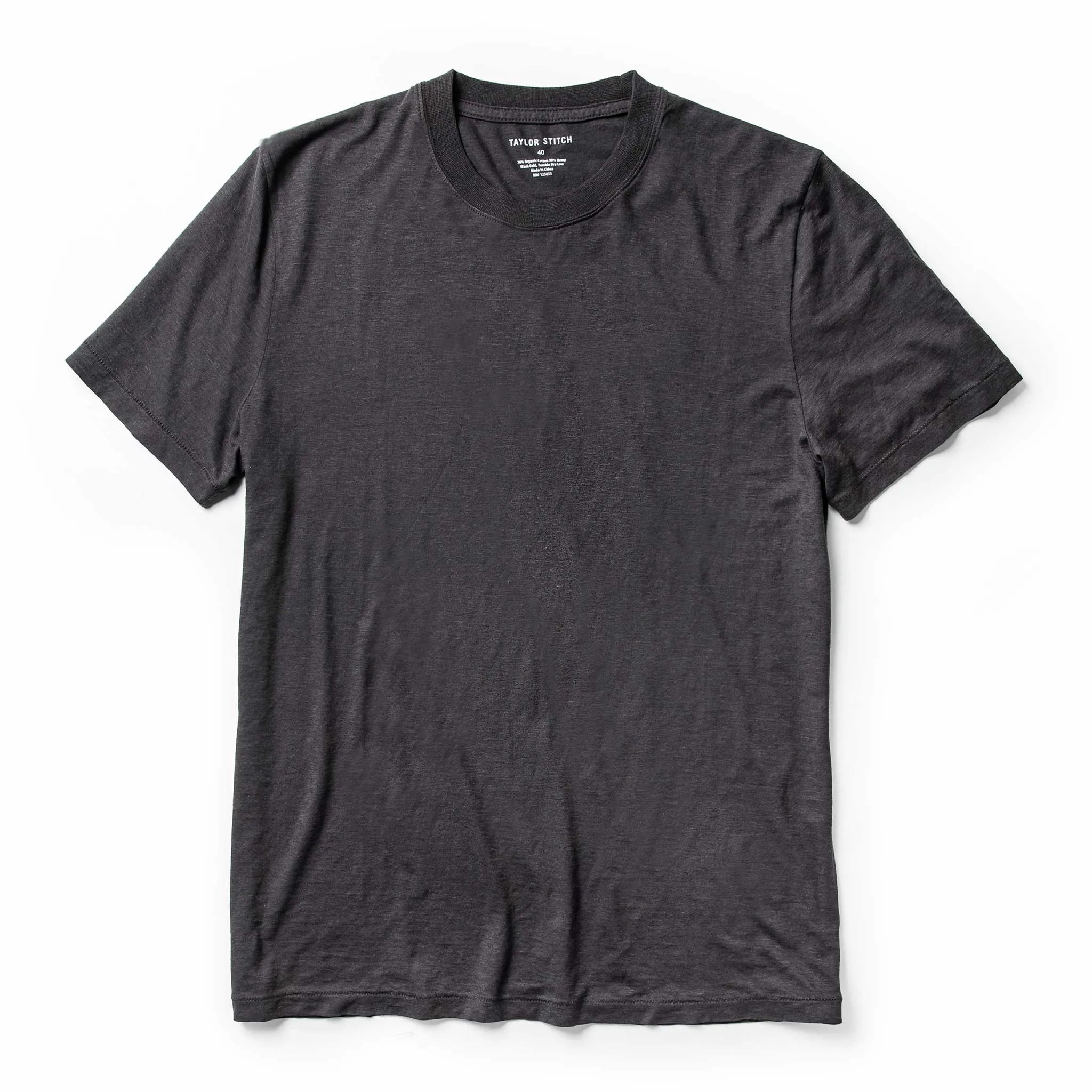 The Cotton Hemp Tee in Charcoal sold by Taylor Stitch