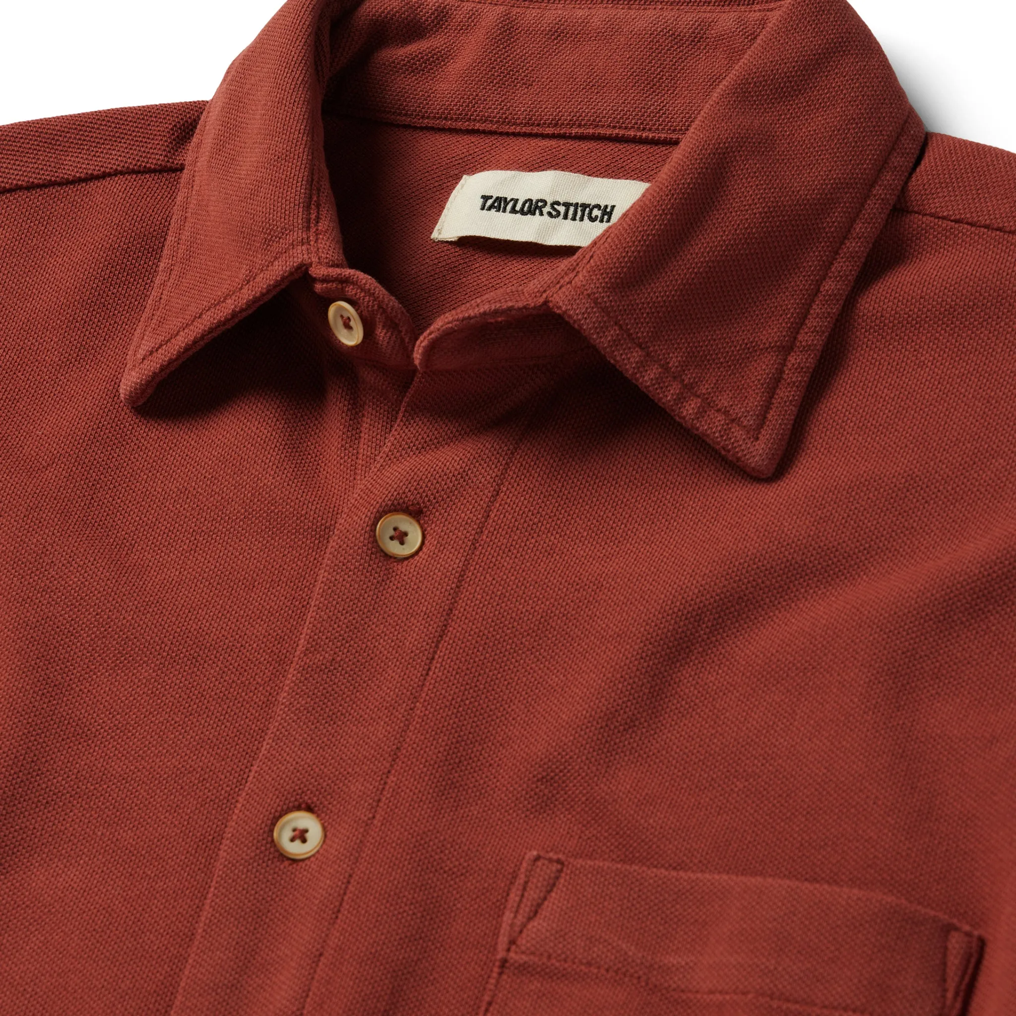 The Short Sleeve California in Red Clay Pique sold by Taylor Stitch product image thumbnail 5