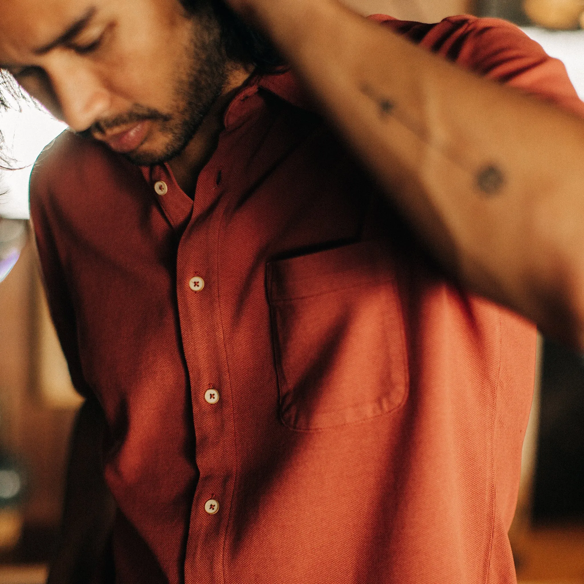 The Short Sleeve California in Red Clay Pique sold by Taylor Stitch product image thumbnail 4