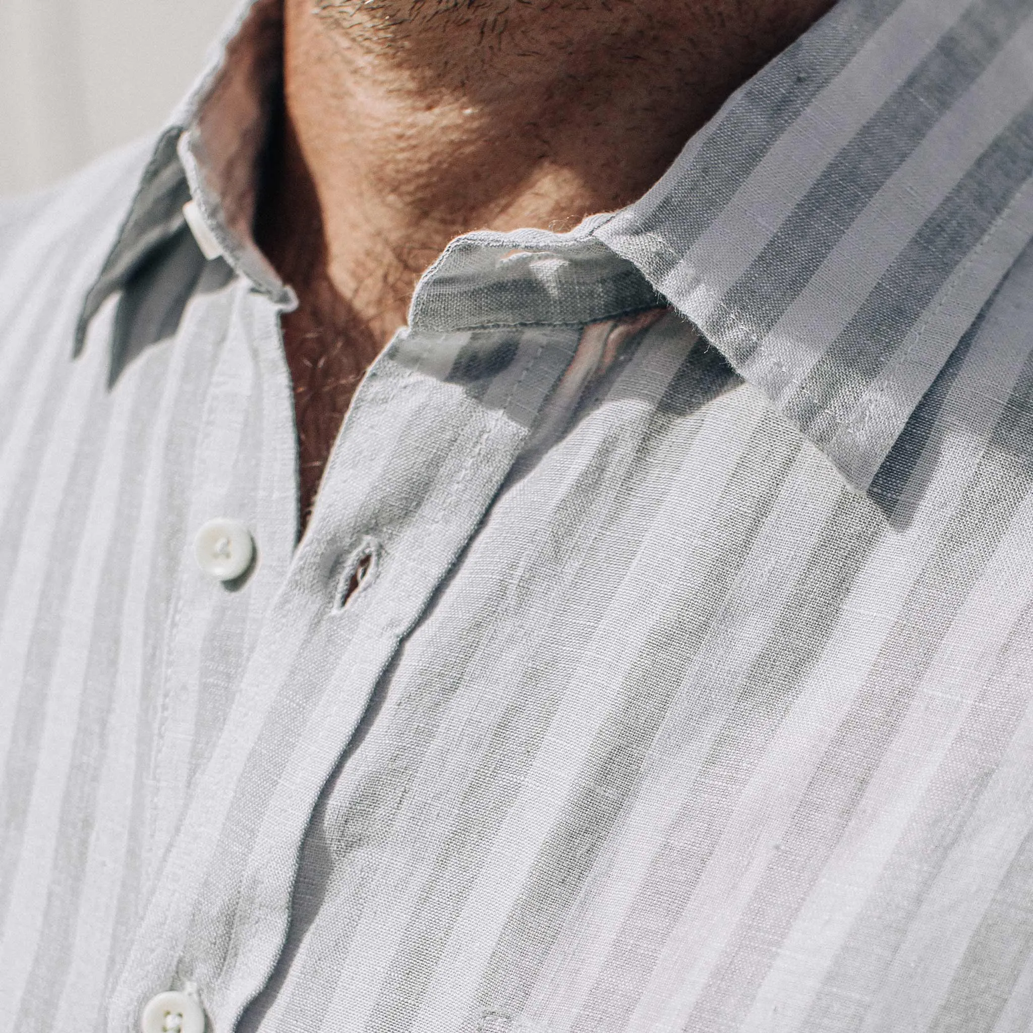 The Short Sleeve California in Grey Stripe sold by Taylor Stitch product image thumbnail 4