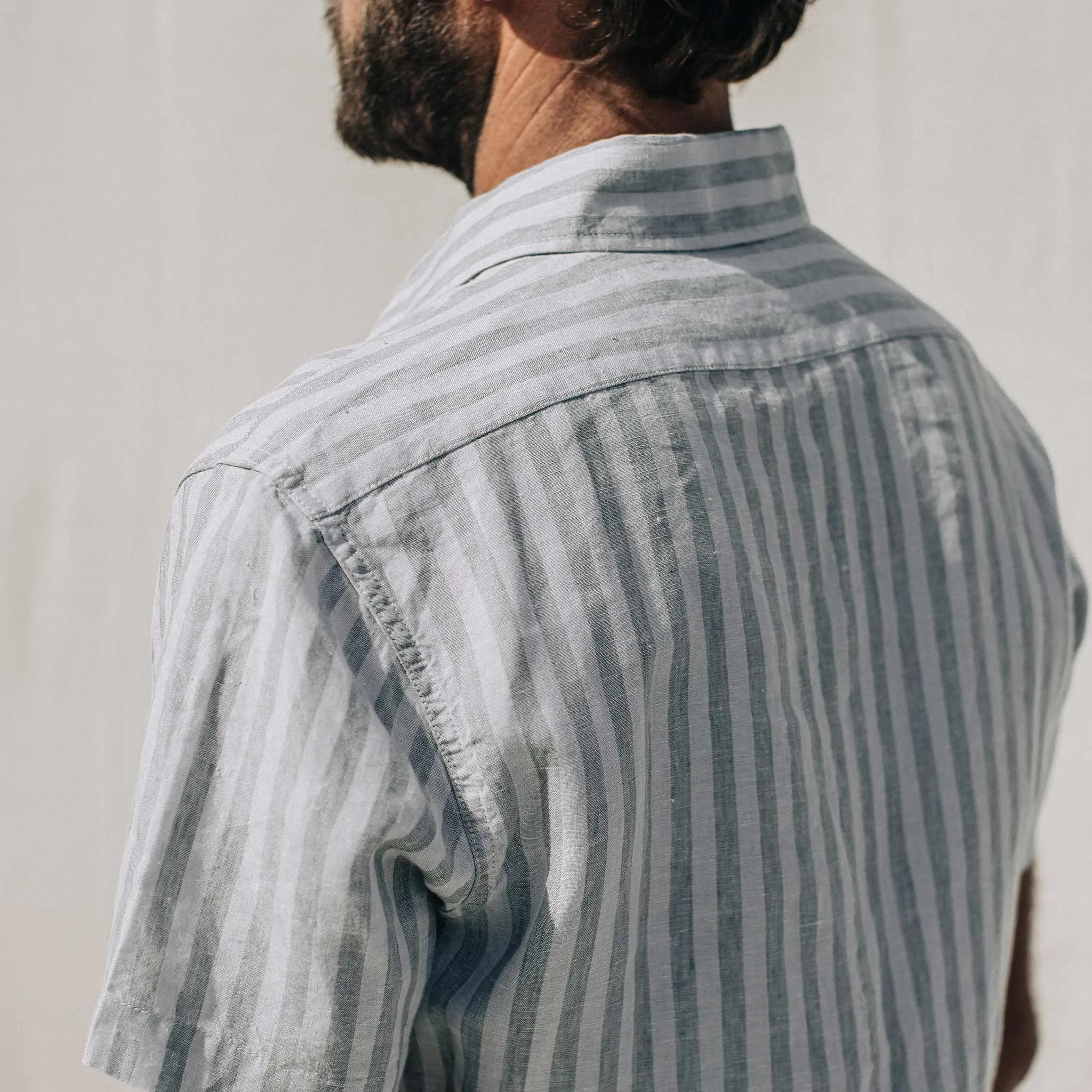 The Short Sleeve California in Grey Stripe sold by Taylor Stitch product image thumbnail 5