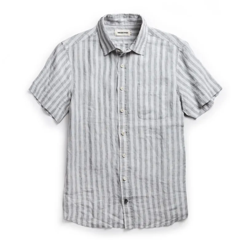 The Short Sleeve California in Grey Stripe sold by Taylor Stitch