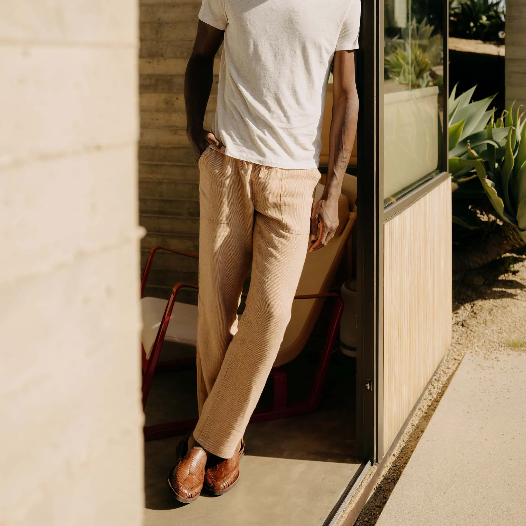 The Breakwater Pant in Chili Stripe Linen sold by Taylor Stitch product image thumbnail 2