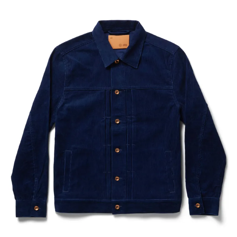 The Dispatch Jacket in Indigo Cord sold by Taylor Stitch