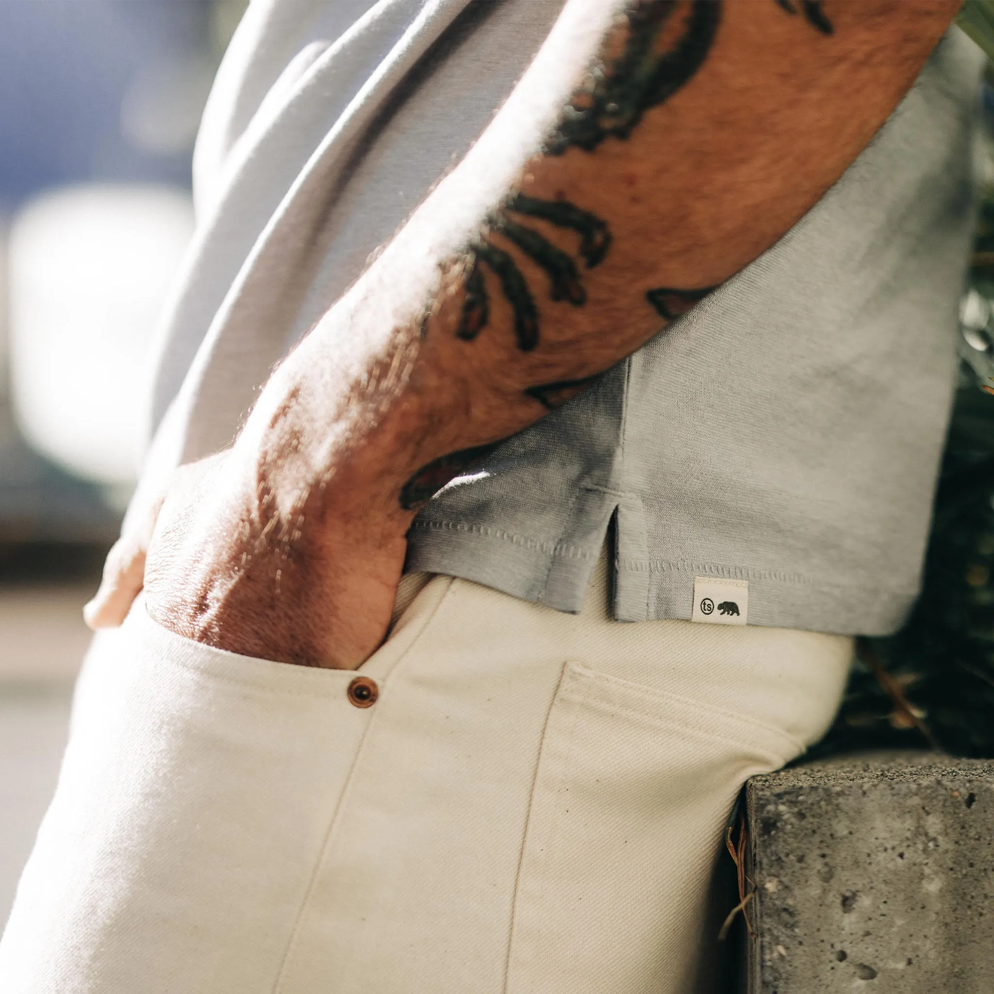 The Cotton Hemp Polo in Tradewinds sold by Taylor Stitch product image thumbnail 4