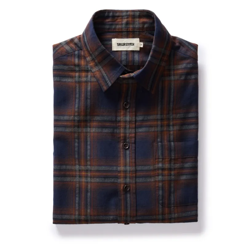 The California in Twilight Plaid Brushed Cotton Twill sold by Taylor Stitch
