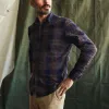The California in Twilight Plaid Brushed Cotton Twill sold by Taylor Stitch
