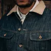 The Lined Long Haul Jacket in Green Cast Denim sold by Taylor Stitch