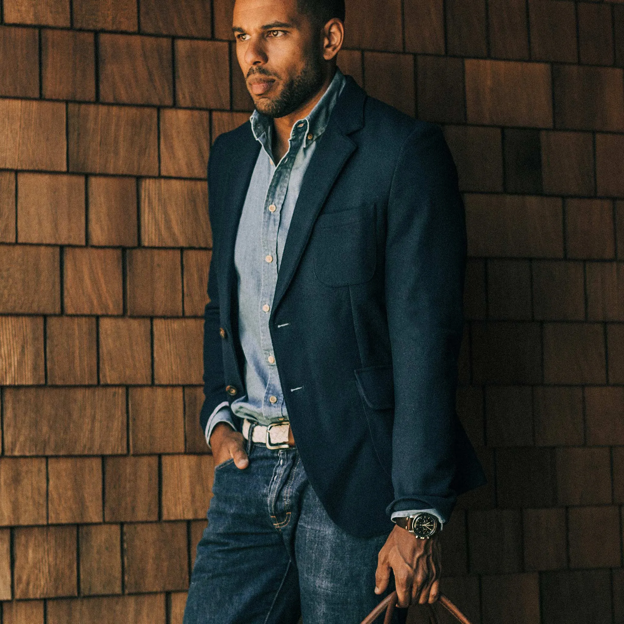 The Telegraph Jacket in Navy Boiled Wool sold by Taylor Stitch product image thumbnail 2