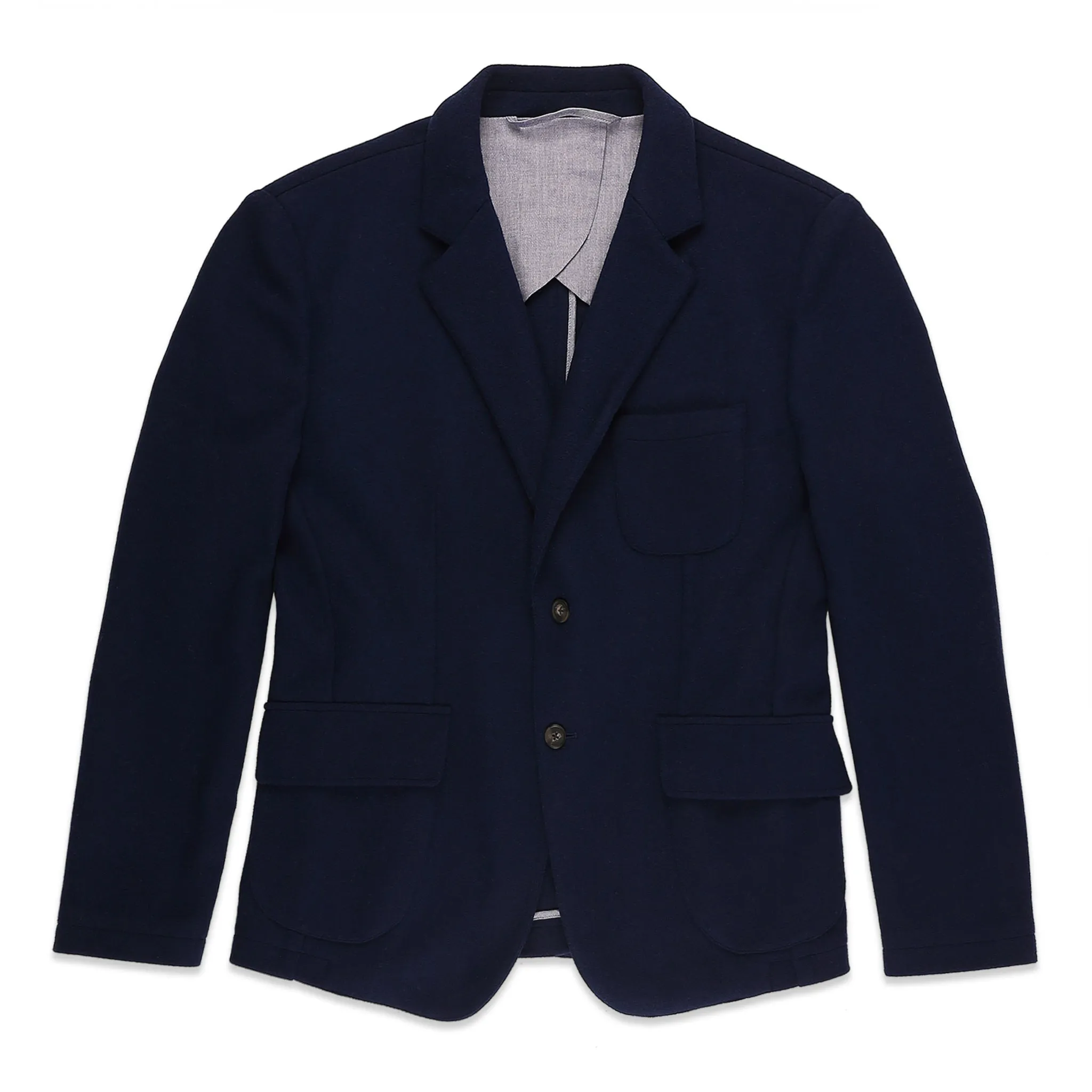 The Telegraph Jacket in Navy Boiled Wool sold by Taylor Stitch