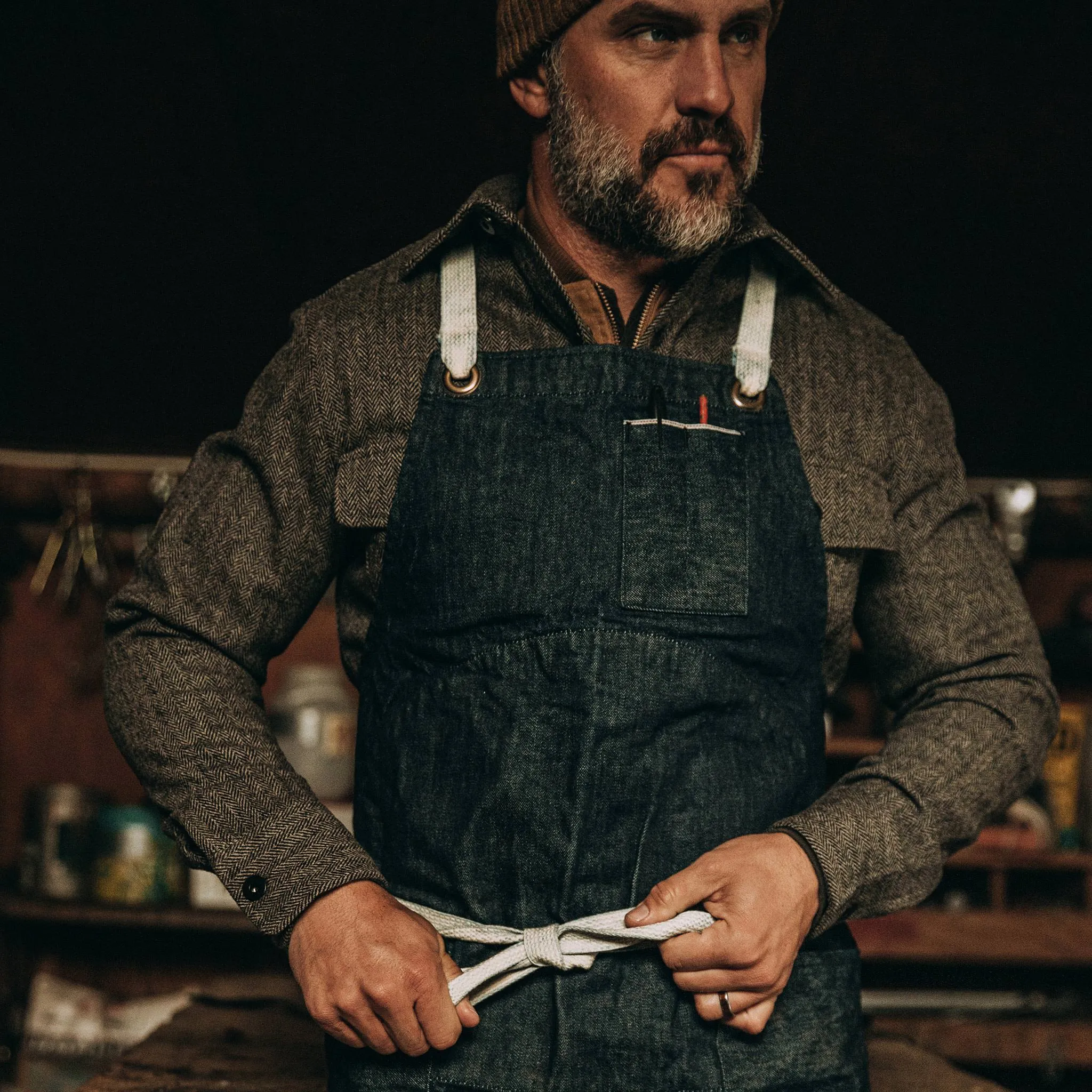 The Work Apron in Cone Mills Reserve Selvage sold by Taylor Stitch product image thumbnail 3