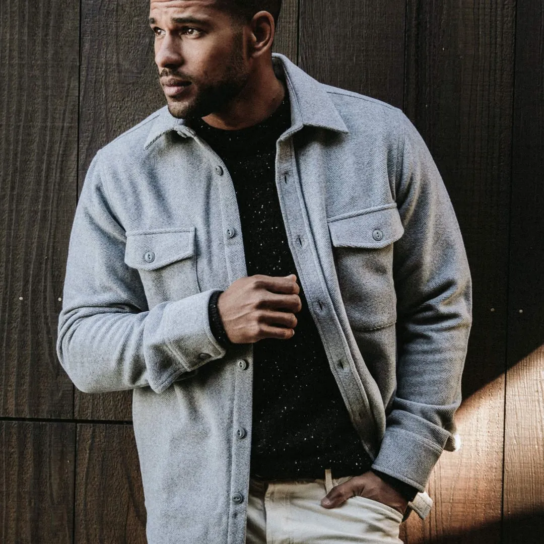 The Maritime Shirt Jacket in Heather Ash Wave sold by Taylor Stitch product image thumbnail 4