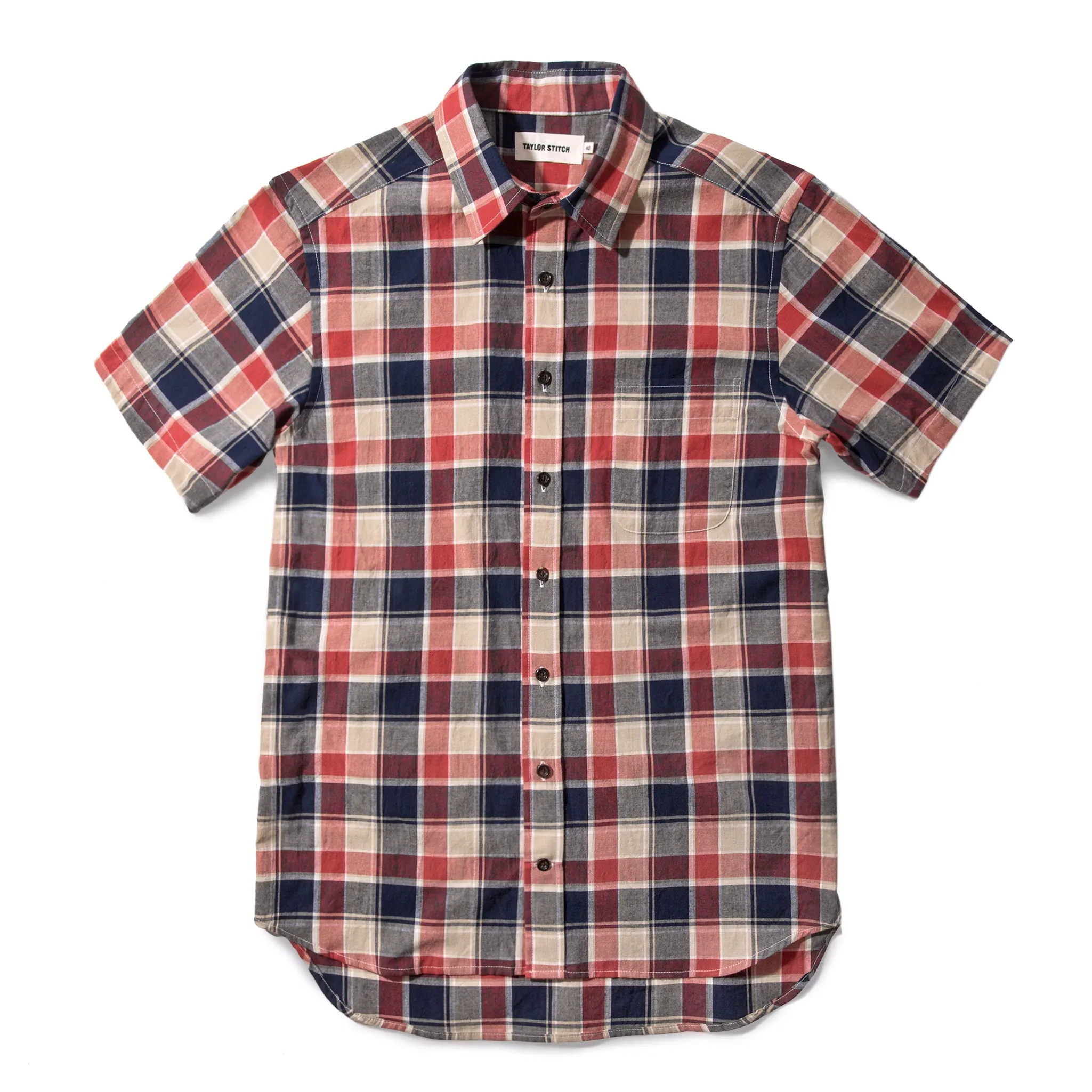 The Short Sleeve California in Red Plaid sold by Taylor Stitch