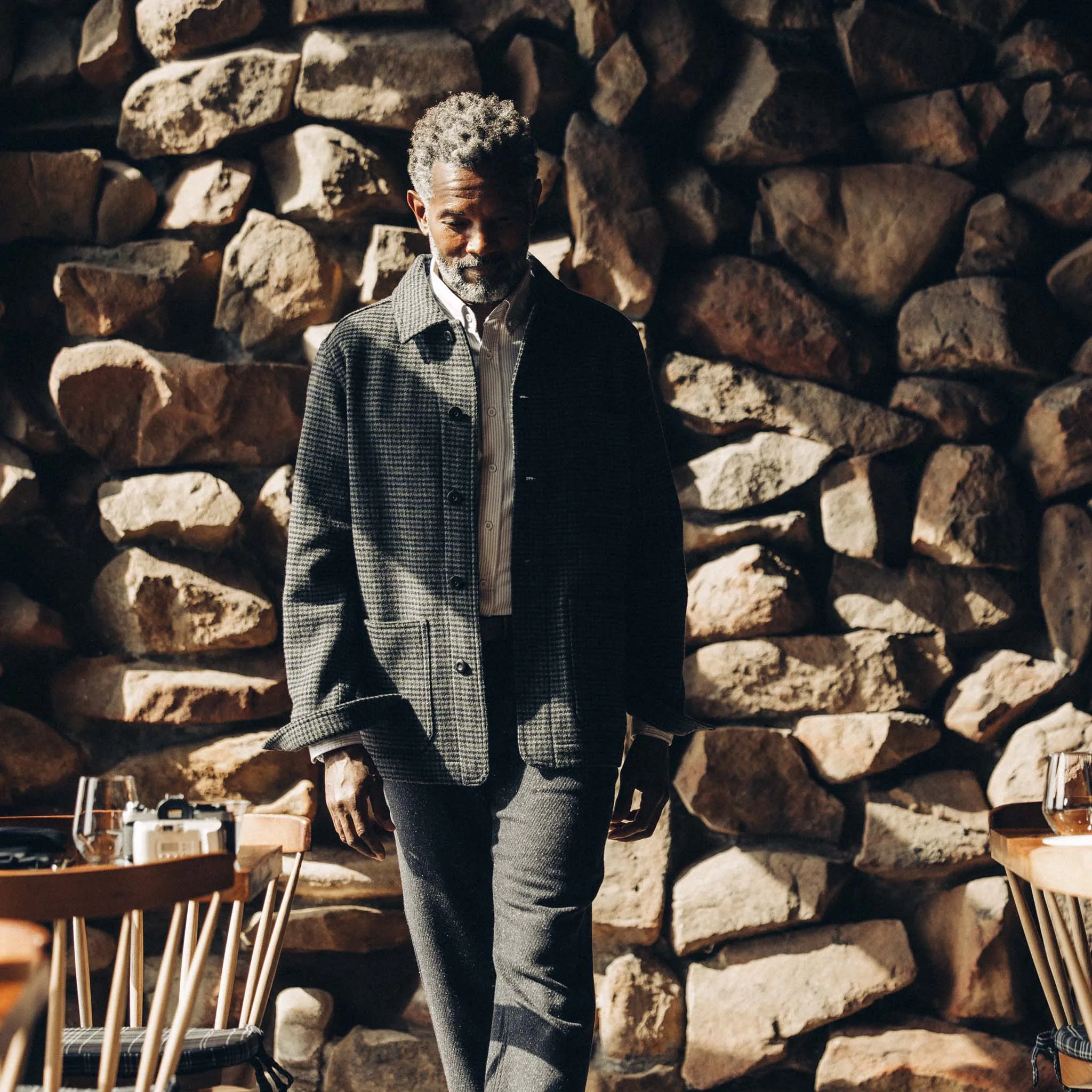 The Ojai Jacket in Ash Guncheck Wool sold by Taylor Stitch product image thumbnail 2