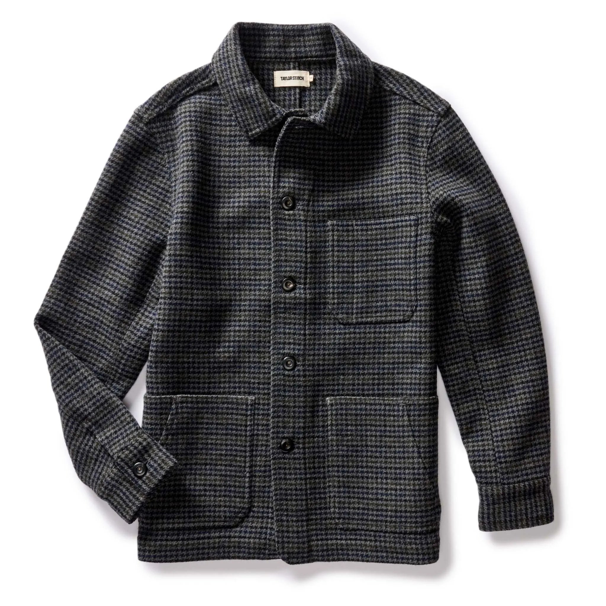 The Ojai Jacket in Ash Guncheck Wool sold by Taylor Stitch