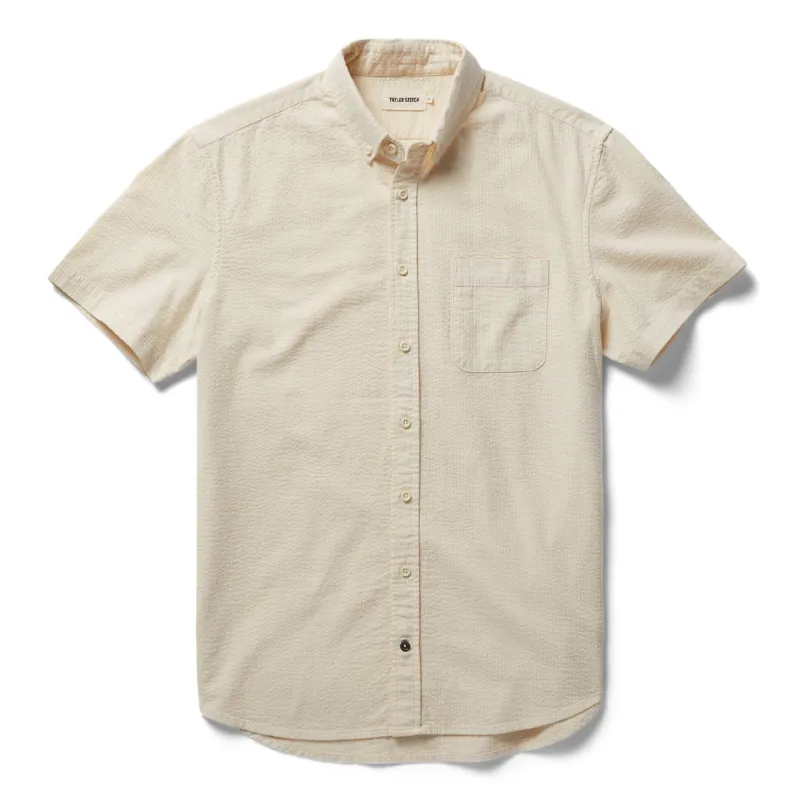 The Short Sleeve Jack in Natural Seersucker sold by Taylor Stitch