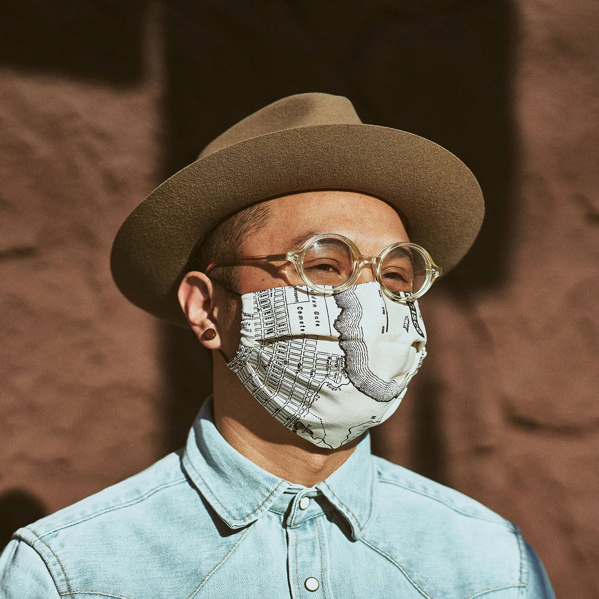 The Pleated Mask in SF Map Print sold by Taylor Stitch product image thumbnail 3