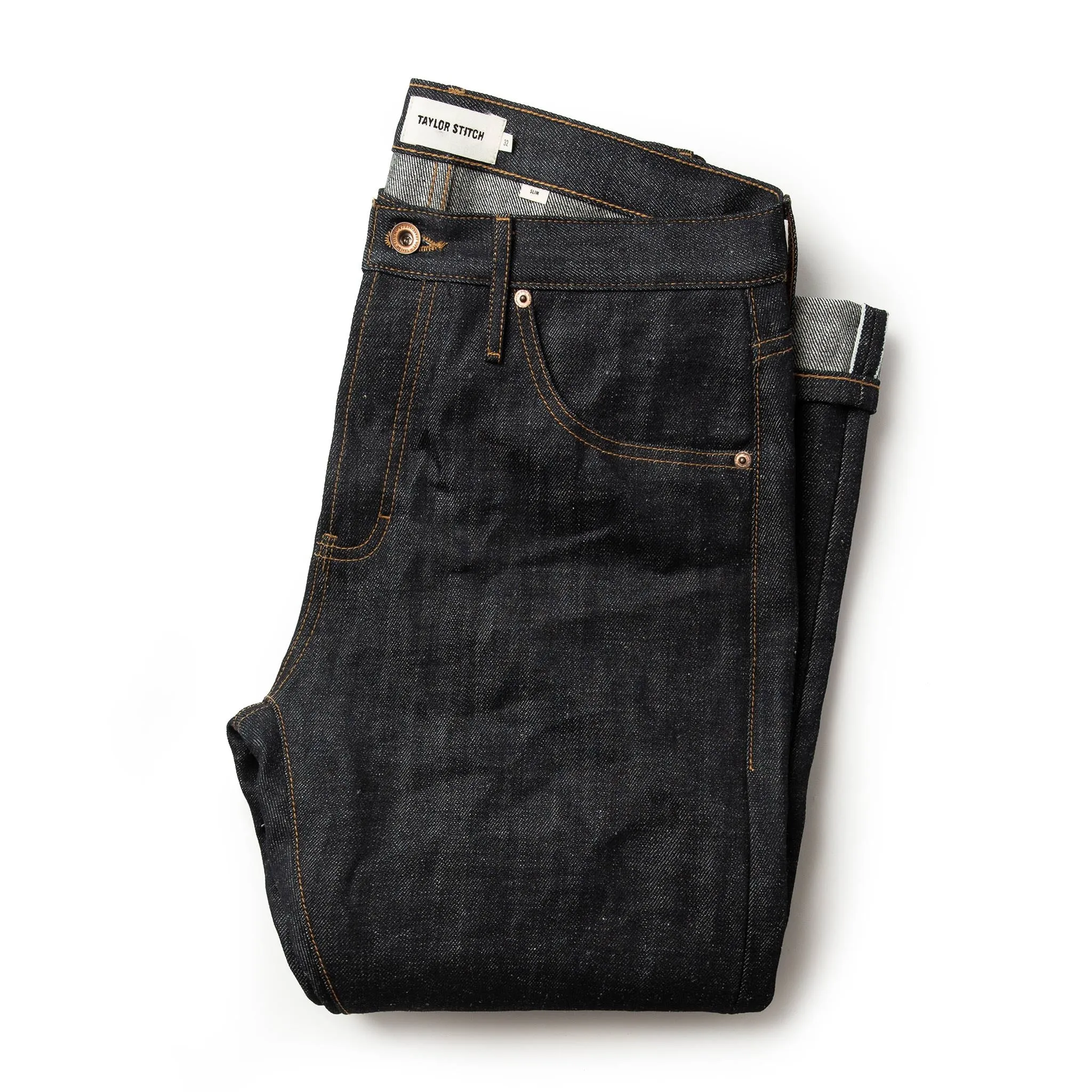 The Slim Jean in Nihon Menpu Selvage sold by Taylor Stitch