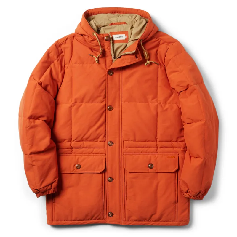 The Whitney Parka in Dusty Orange sold by Taylor Stitch