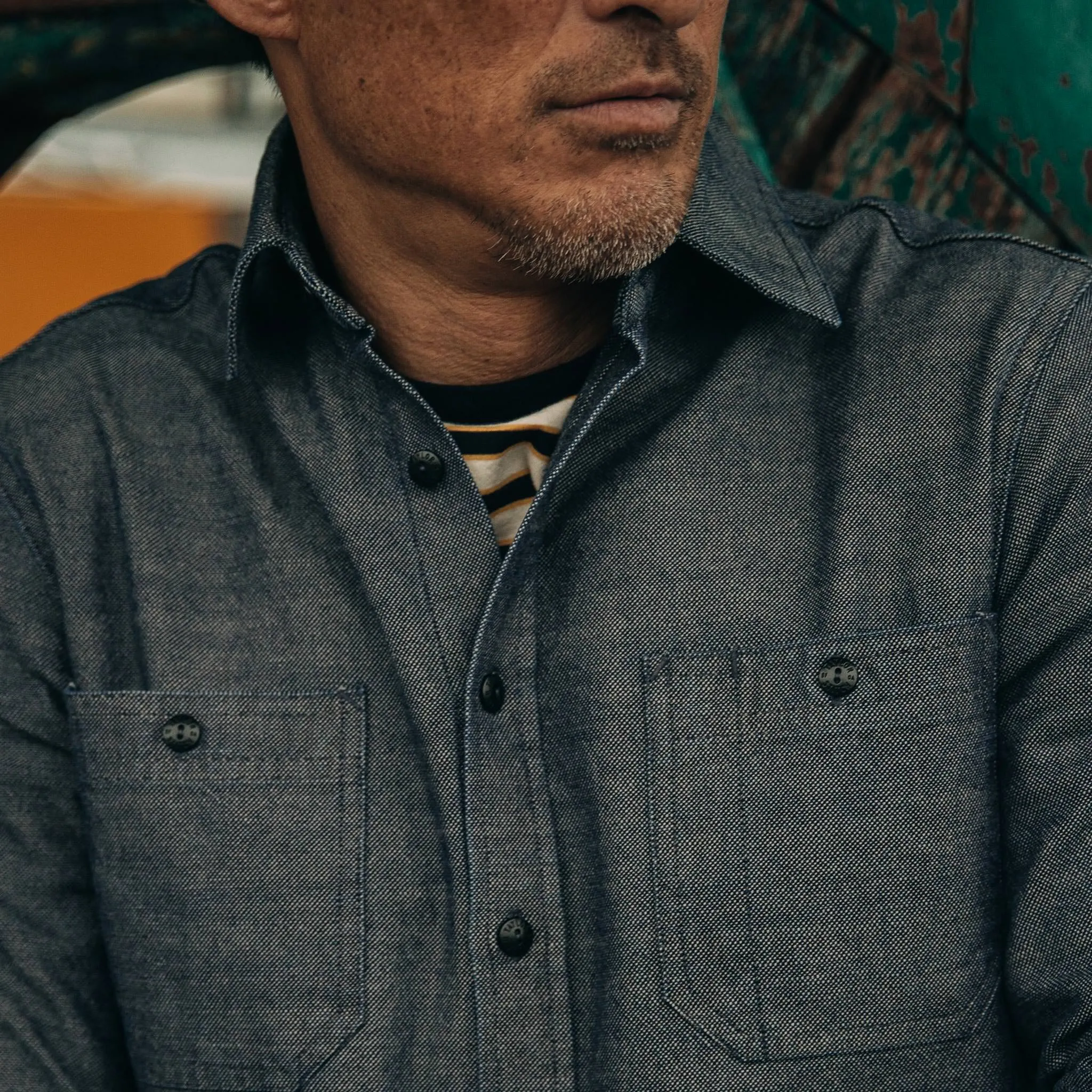 The Utility Shirt in Indigo Crosshatch sold by Taylor Stitch product image thumbnail 4