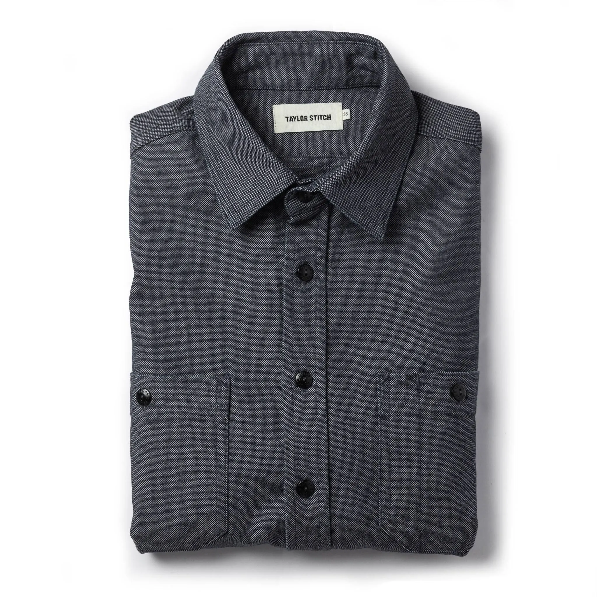 The Utility Shirt in Indigo Crosshatch sold by Taylor Stitch