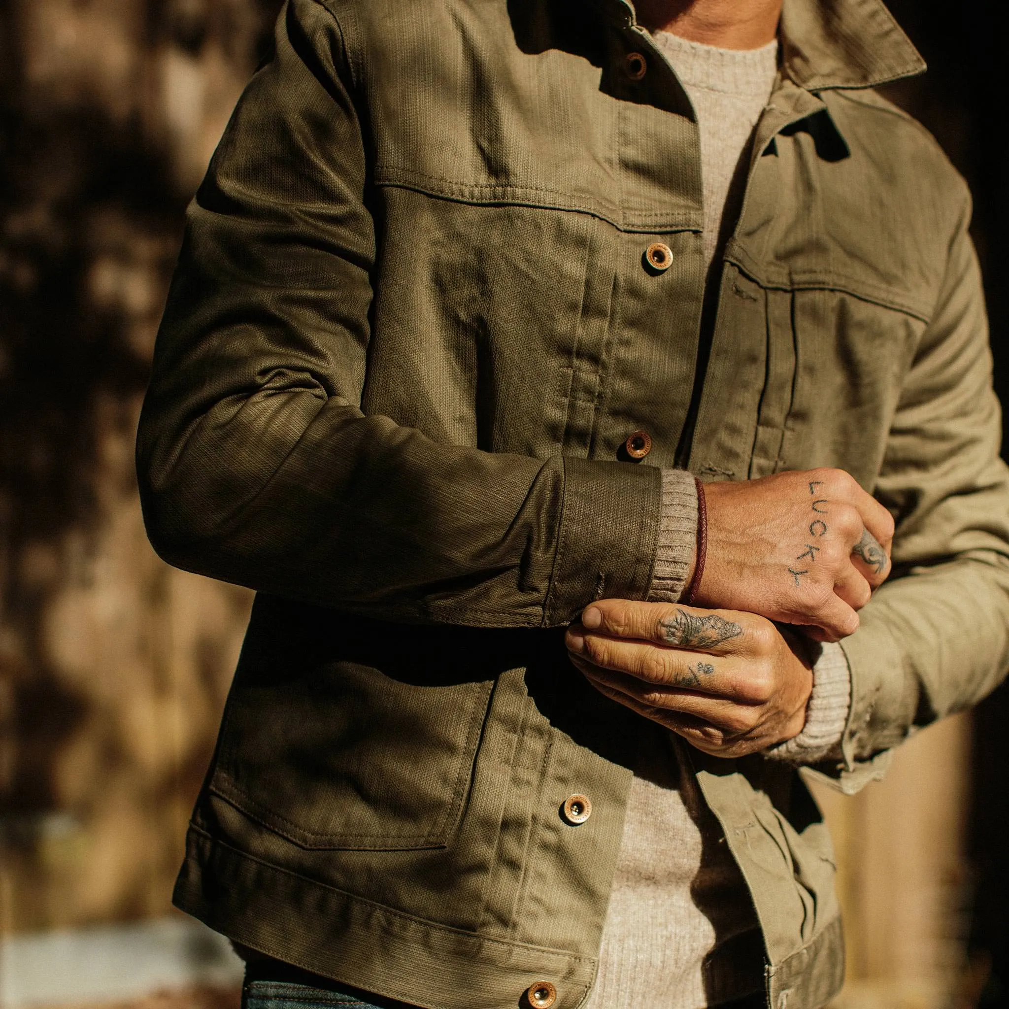 The Ryder Jacket in Yoshiwa Mills Olive sold by Taylor Stitch product image thumbnail 3