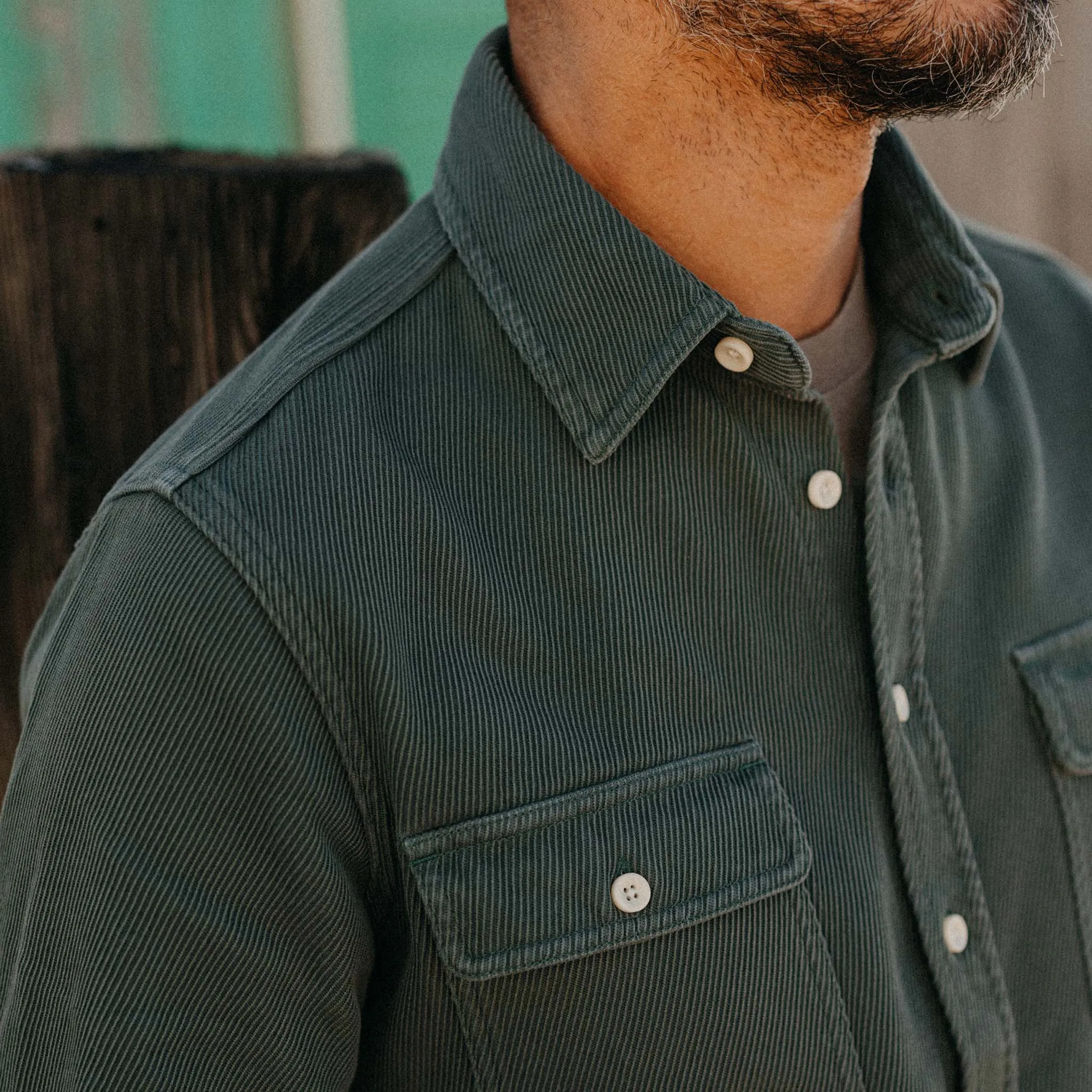 The Ledge Shirt in Deep Sea Twill sold by Taylor Stitch product image thumbnail 3