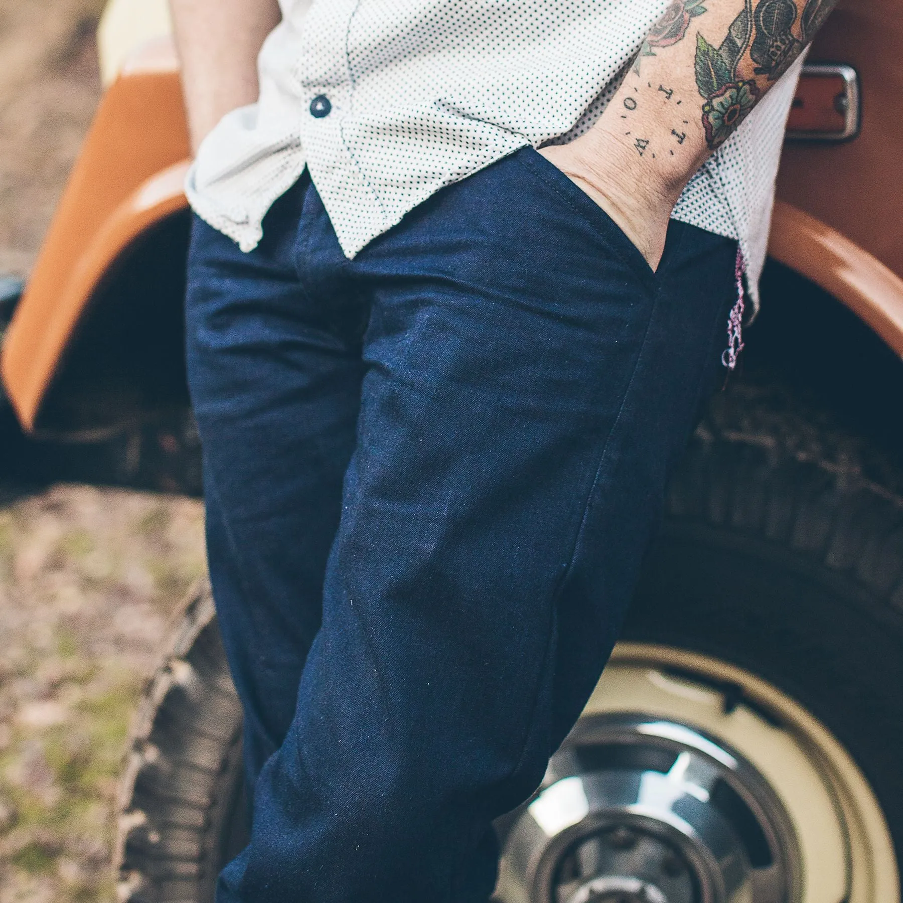 The Camp Pant in Indigo Selvage Twill sold by Taylor Stitch product image thumbnail 4