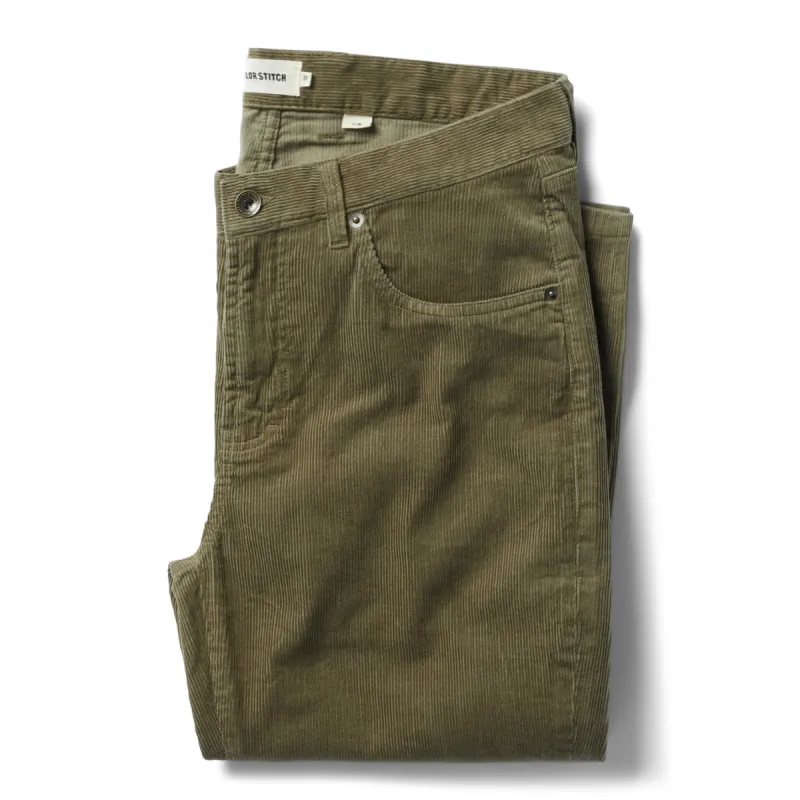 The Slim All Day Pant in Cypress Cord sold by Taylor Stitch