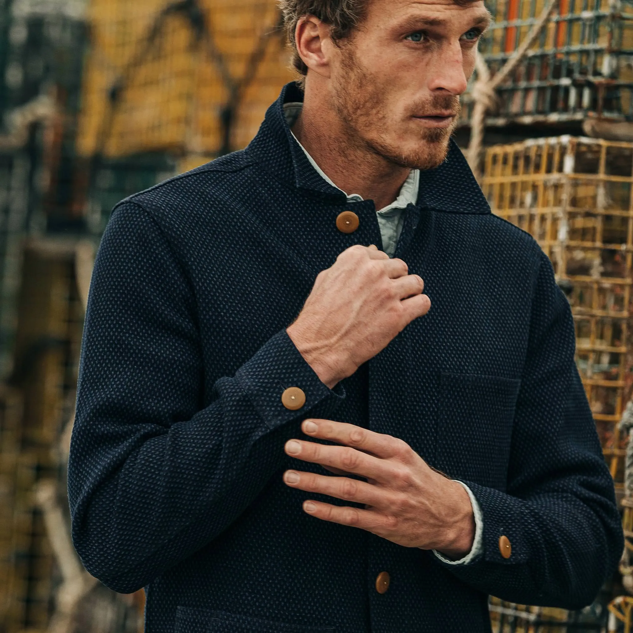 The Ojai Jacket in Indigo Diamond Plate sold by Taylor Stitch product image thumbnail 3