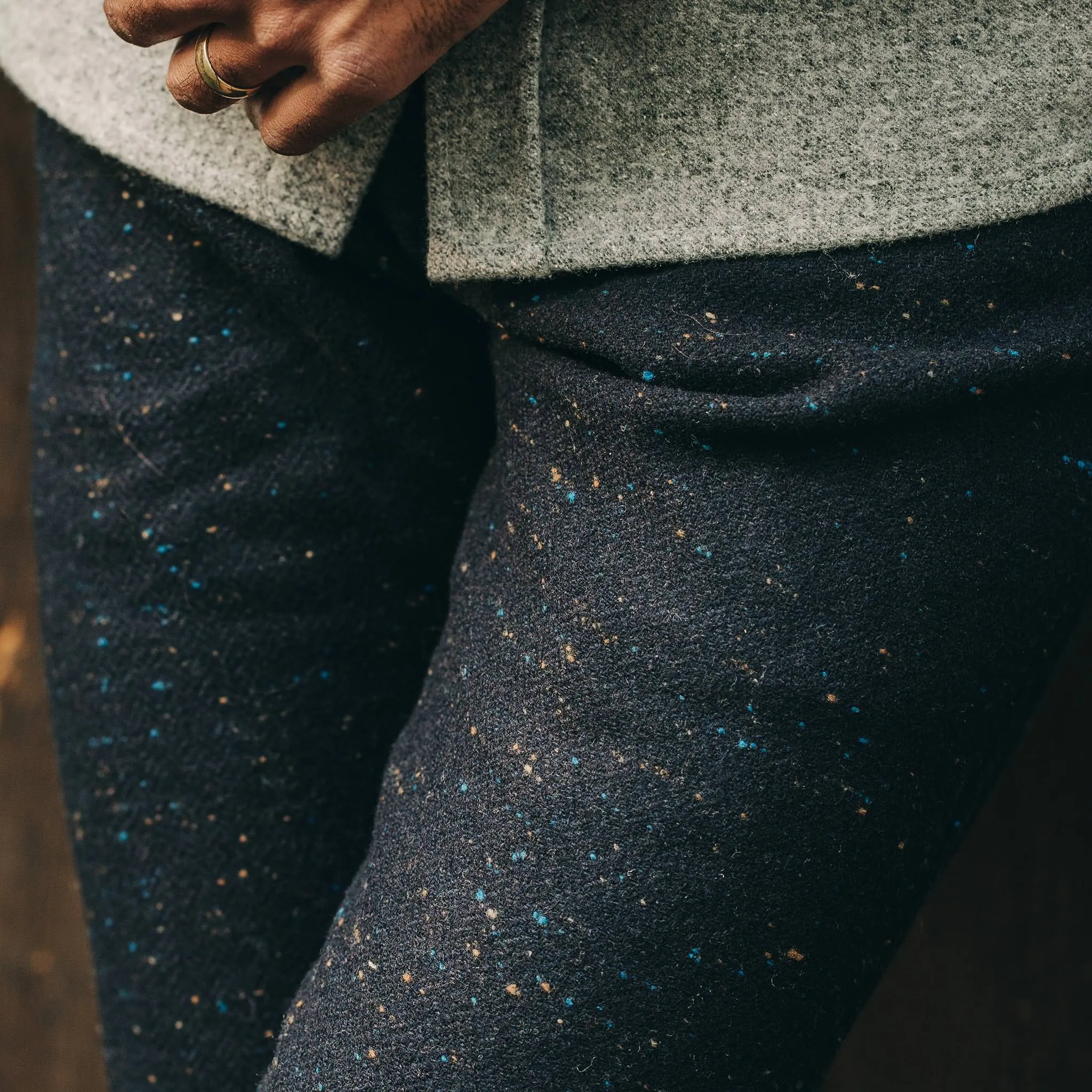 The Camp Pant in Navy Donegal Herringbone sold by Taylor Stitch product image thumbnail 3