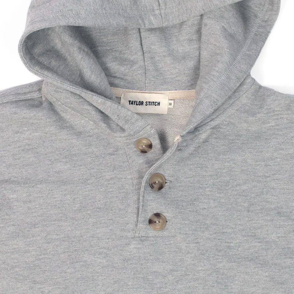 Heather Grey 3 Button Hooded Sweatshirt sold by Taylor Stitch product image thumbnail 2