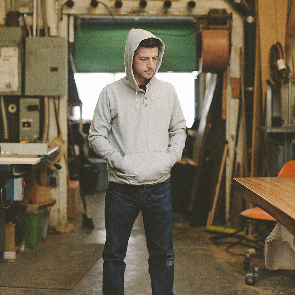 Heather Grey 3 Button Hooded Sweatshirt sold by Taylor Stitch product image thumbnail 3