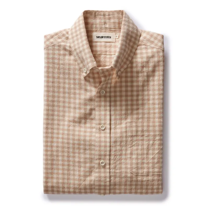 The Jack in Baked Clay Check sold by Taylor Stitch