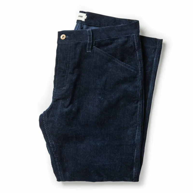 The Camp Pant in Indigo Corduroy sold by Taylor Stitch
