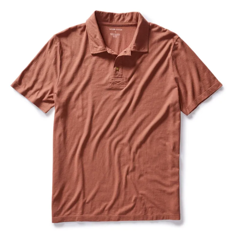 The Cotton Hemp Polo in Fired Clay sold by Taylor Stitch