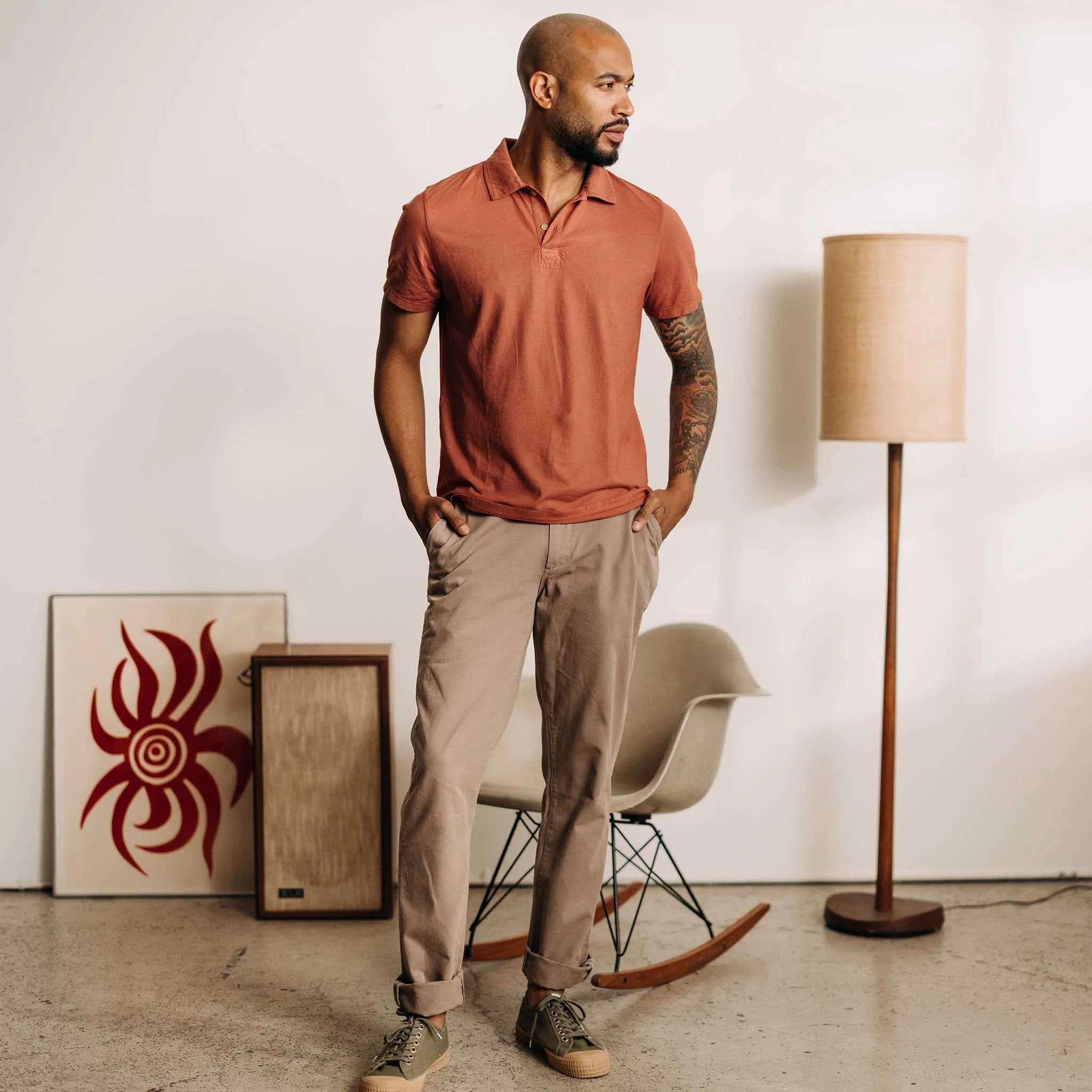 The Cotton Hemp Polo in Fired Clay sold by Taylor Stitch product image thumbnail 2