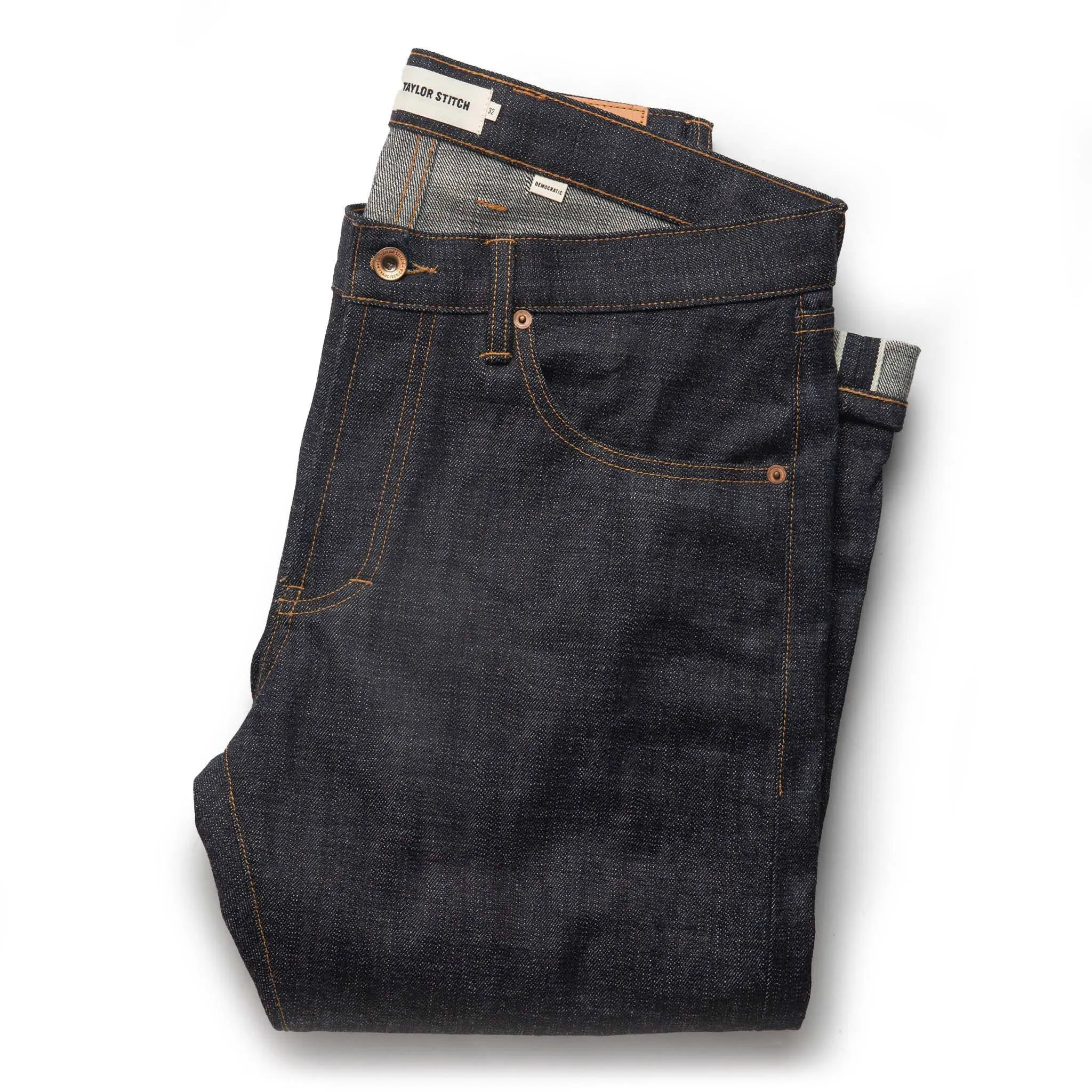 The Democratic Jean in Matsuba Selvage sold by Taylor Stitch