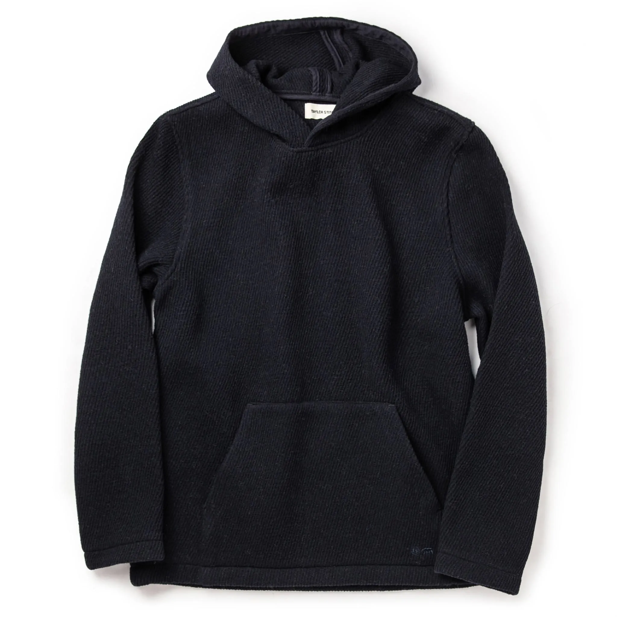 The Nomad Hoodie in Navy Twill sold by Taylor Stitch
