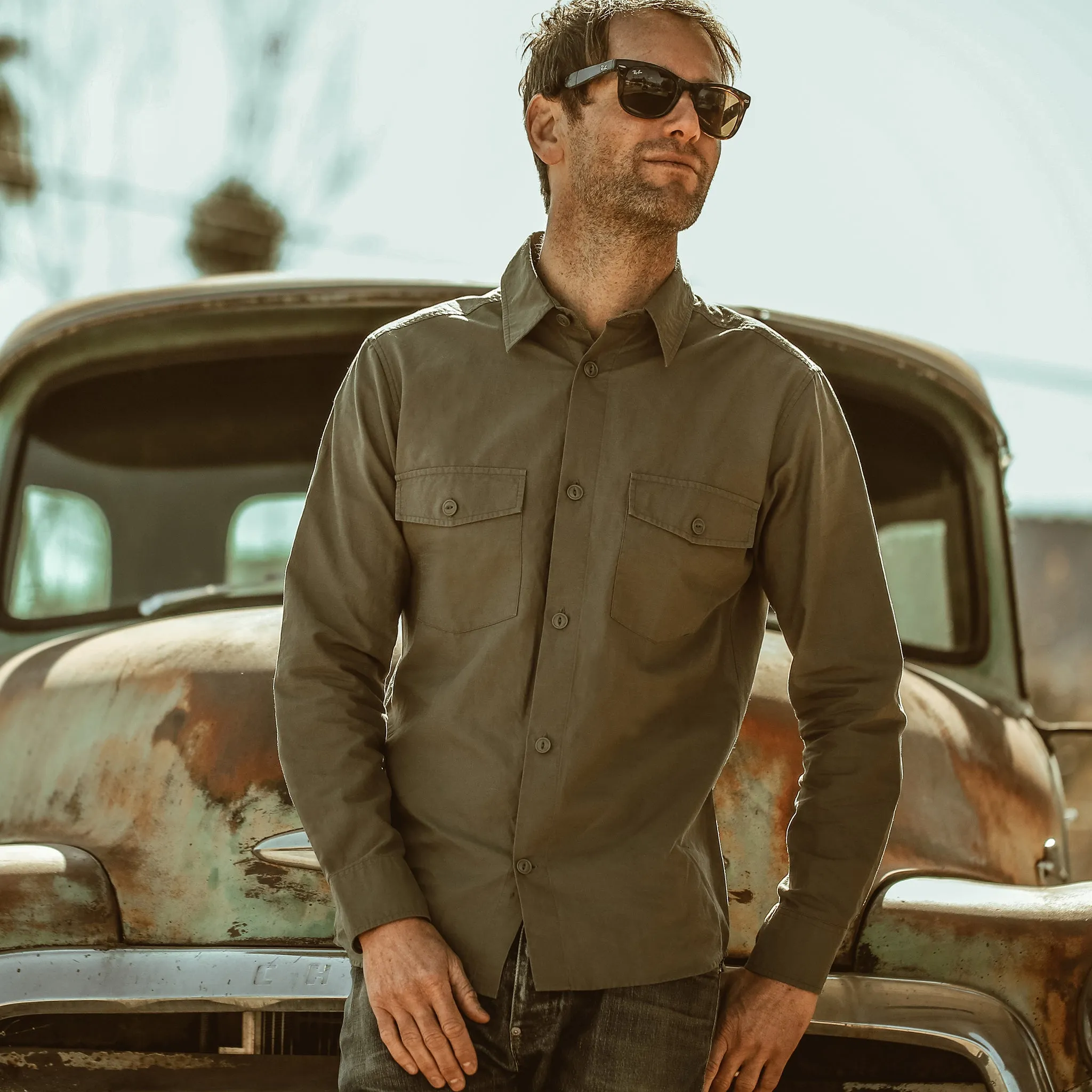 The Point Shirt in Army Hemp sold by Taylor Stitch product image thumbnail 2