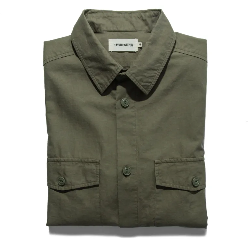 The Point Shirt in Army Hemp sold by Taylor Stitch
