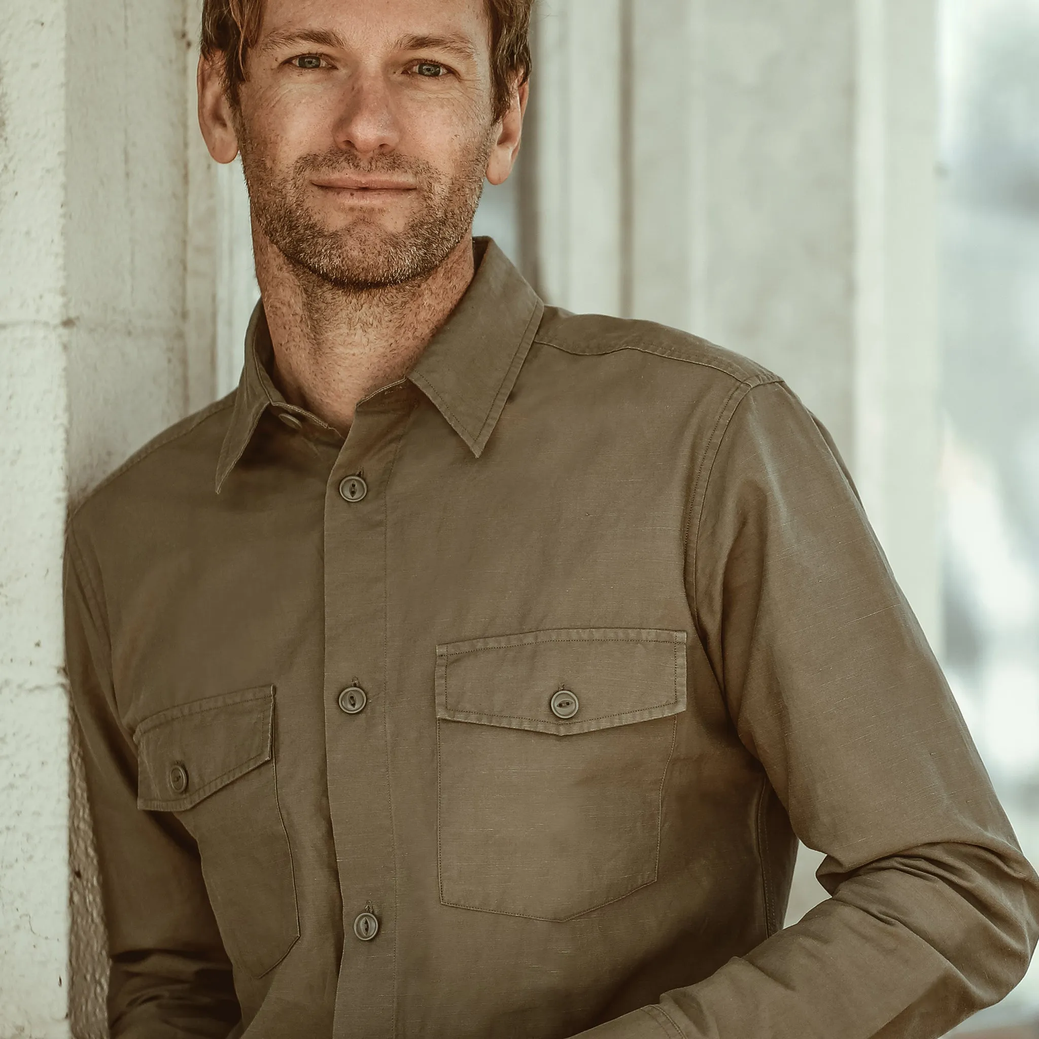 The Point Shirt in Army Hemp sold by Taylor Stitch product image thumbnail 4