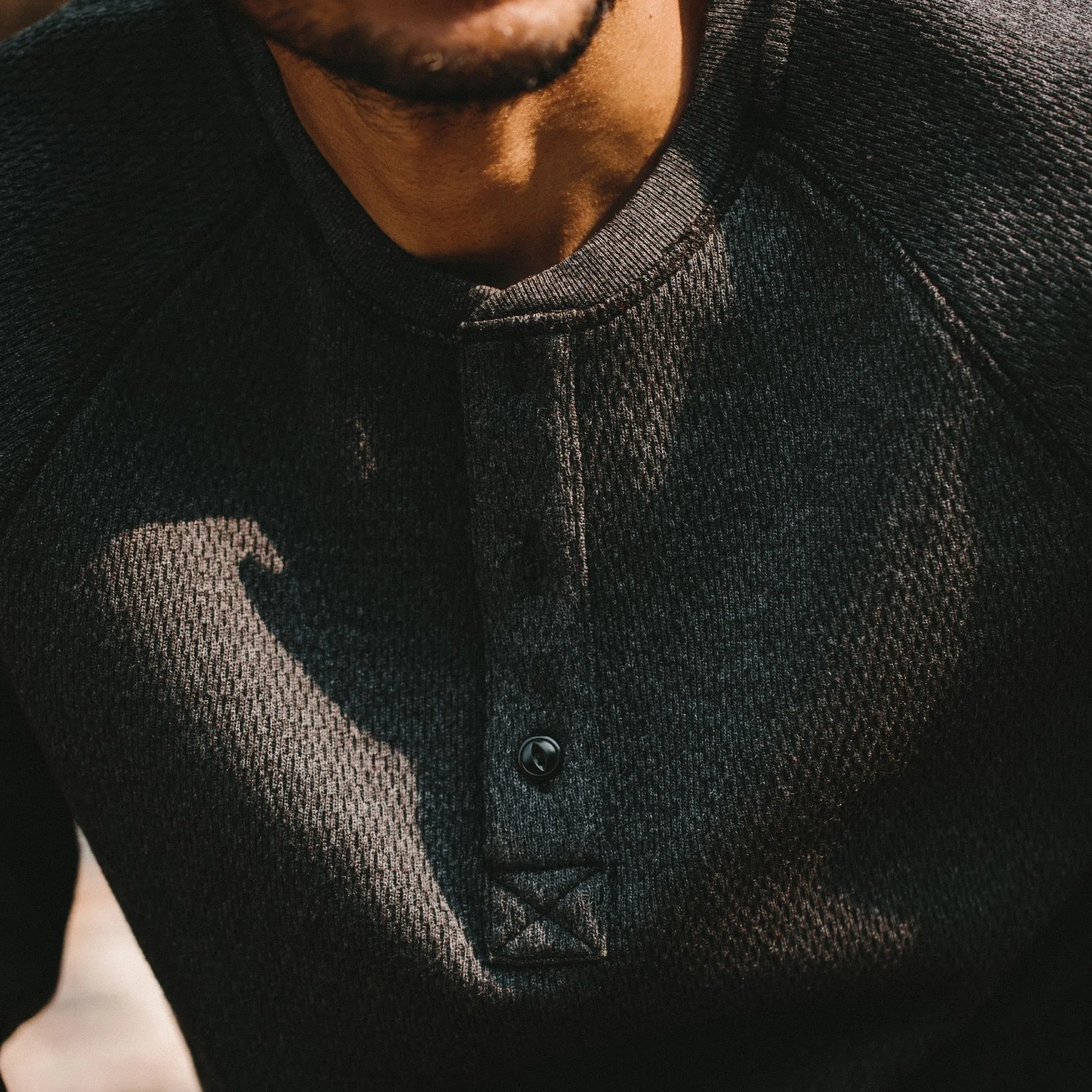 The Heavy Bag Waffle Henley in Coal sold by Taylor Stitch product image thumbnail 3
