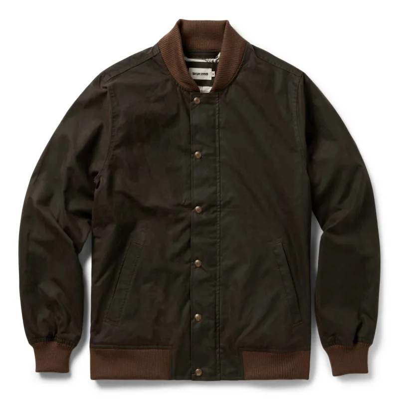 The Bomber Jacket in Bark EverWax sold by Taylor Stitch