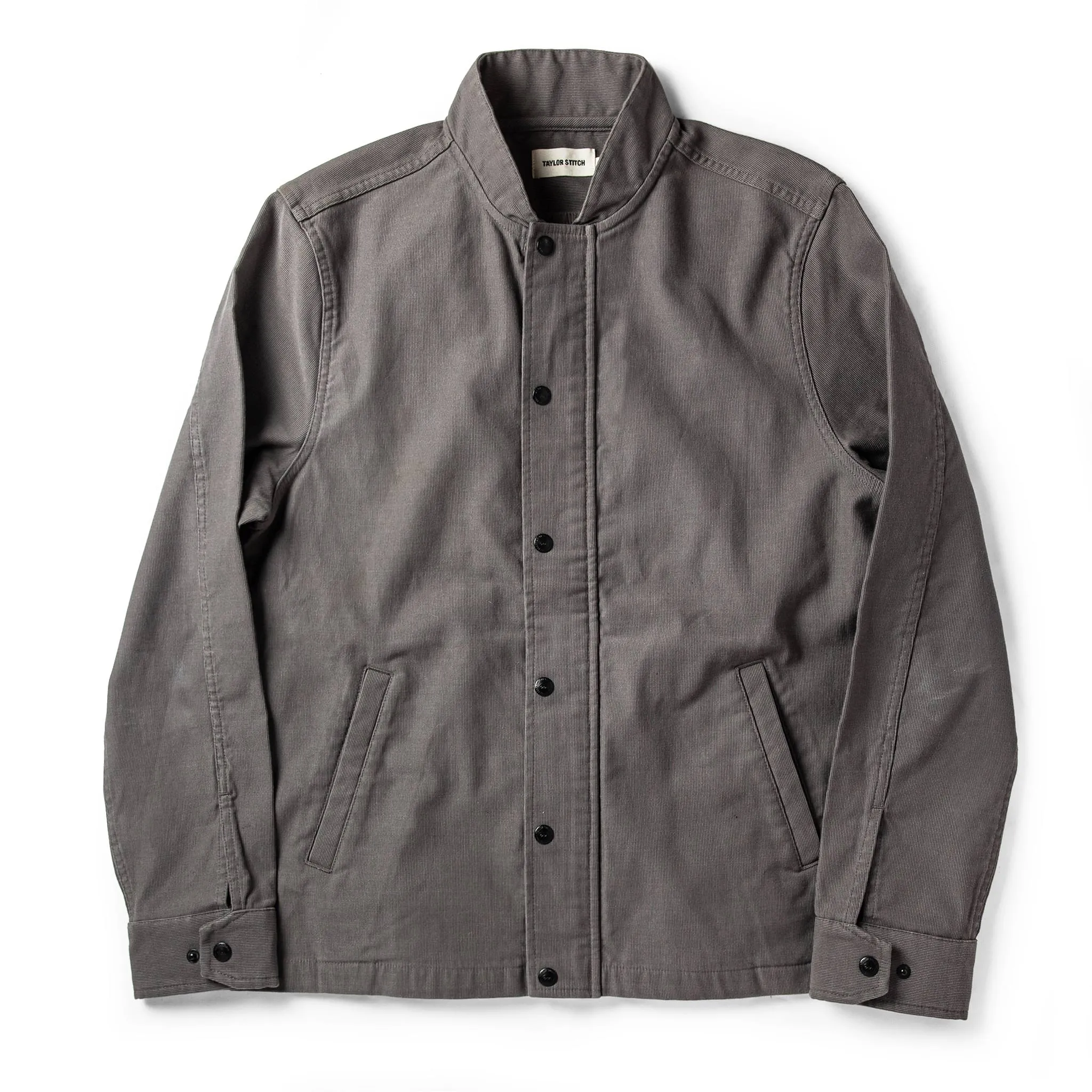 The Bomber Jacket in Charcoal Jungle Cloth sold by Taylor Stitch